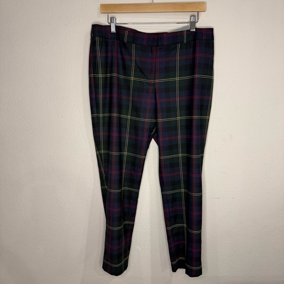 Talbots Pants - NWT Talbots Plaid Hampshire Ankle Pants Green & Navy Women’s Size 12P